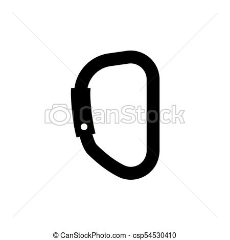 450x470 Climbing Carabiner Icon Vector Illustration Vector Clip Art