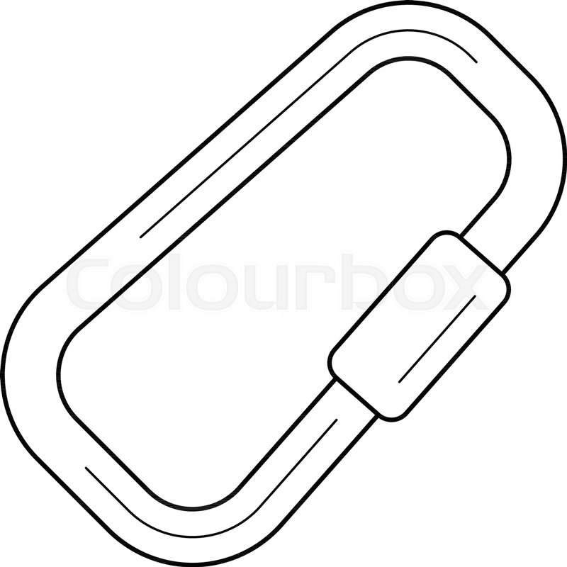 800x800 Climbing Carabiner Vector Line Icon Isolated On White Background