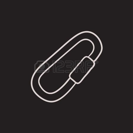 450x450 Climbing Carabiner Vector Sketch Icon Isolated On Background. Hand
