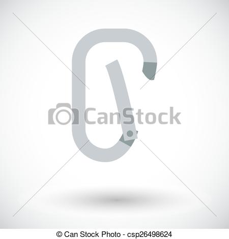 450x470 Climbing Carabiner. Single Flat Icon On White Background