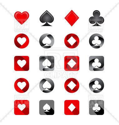 381x400 Playing Card Suits Icon Set Vector Image Vector Artwork Of Sport