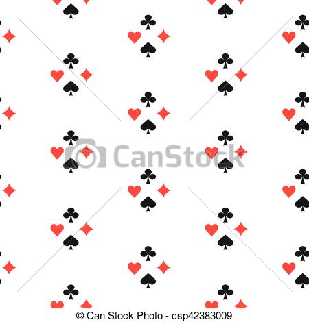450x470 Playing Card Suits Seamless Pattern. Gambling Game Card Symbols