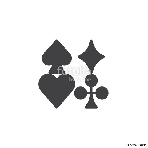 500x500 Card Suits Icon Vector, Filled Flat Sign, Solid Pictogram Isolated