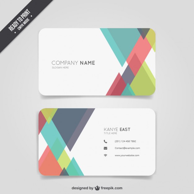 626x626 Abstract Colour Business Card Vector Free Download