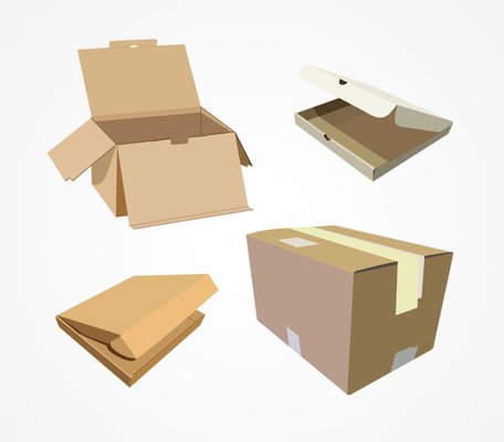 456x400 Free Cardboard Box Vector Set (Free) Clipart And Vector Graphics