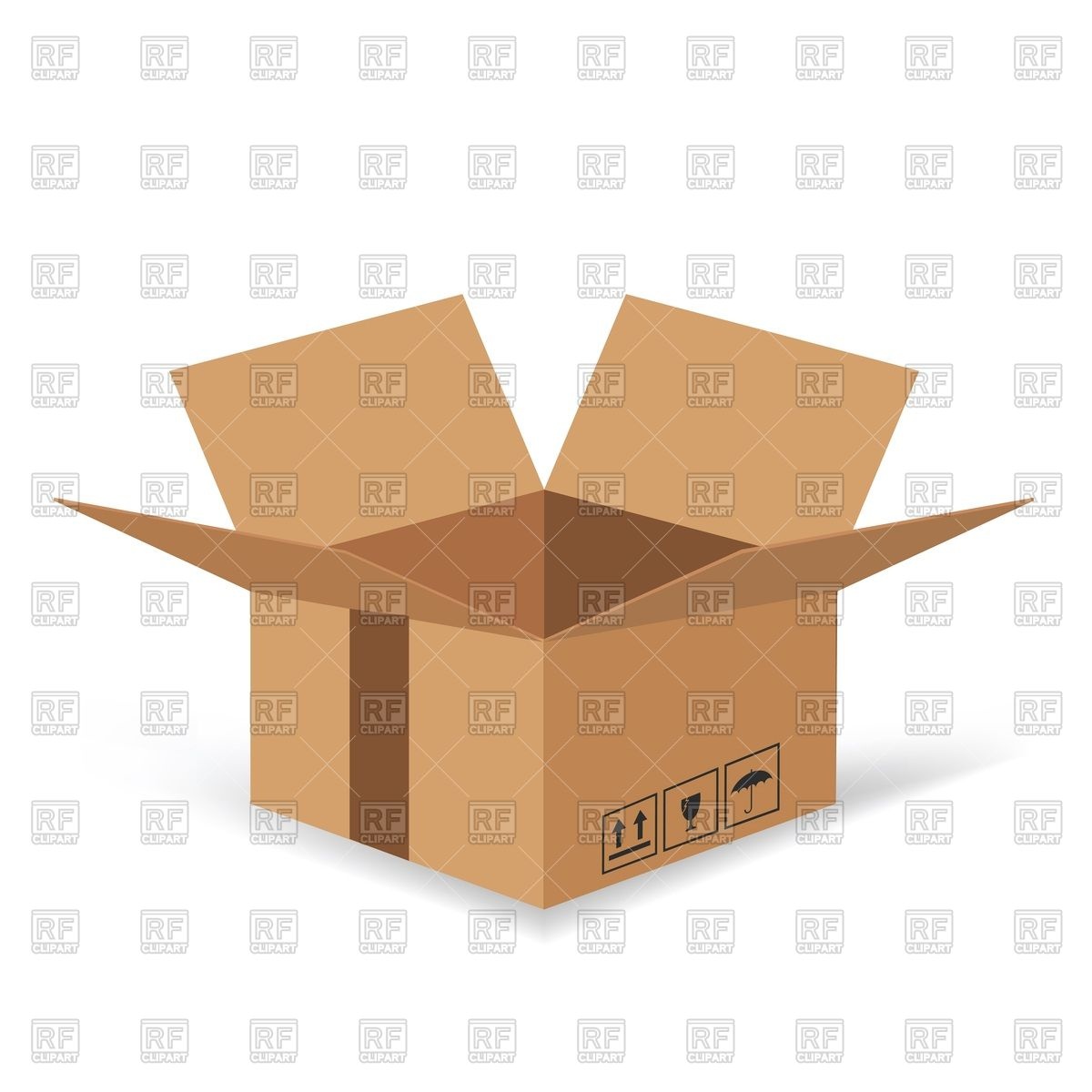 1200x1200 Open Cardboard Box Vector Image Vector Artwork Of Objects