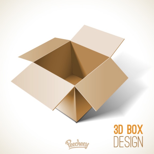 600x600 Opened Cardboard Box Template Free Vector In Adobe Illustrator Ai