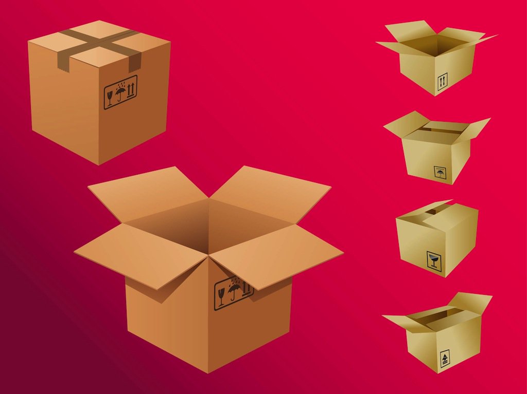1024x767 Cardboard Boxes Vectors Vector Art Amp Graphics