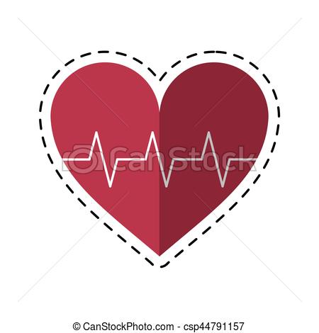 450x470 Cartoon Heart Pulse Rhythm Cardio Vector Illustration Eps 10.
