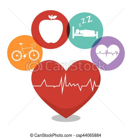 450x470 Healthy Heart Cardio Icon Vector Illustration Design.