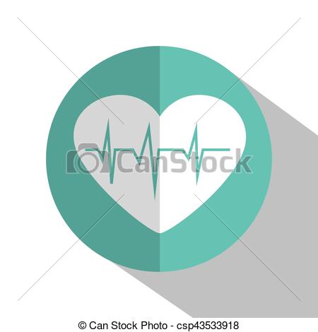 450x470 Heart Cardio Isolated Icon Vector Illustration Design.