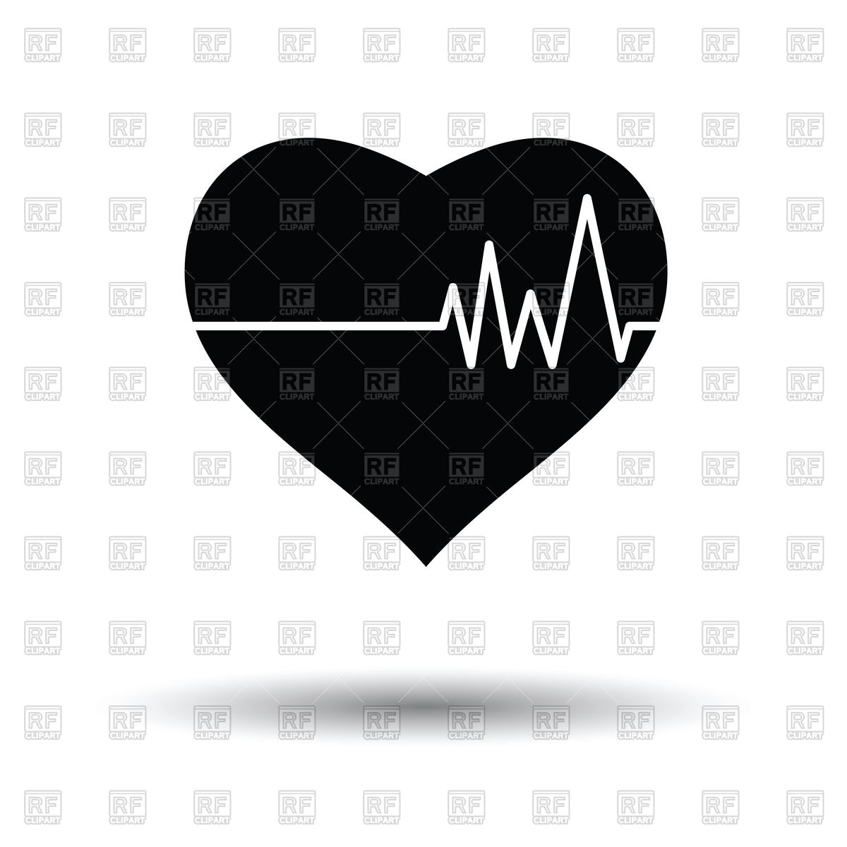 1200x1200 Heart With Cardio Diagram Vector Image Vector Artwork Of