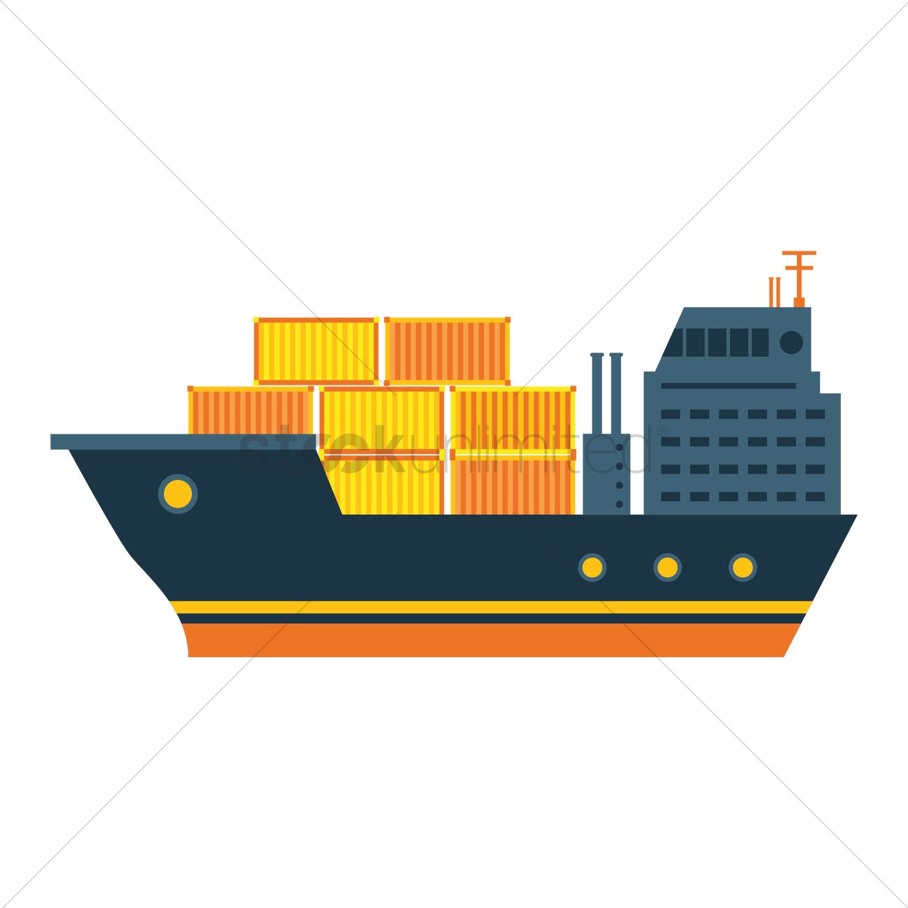 1300x1300 Cargo Ship Vector Image