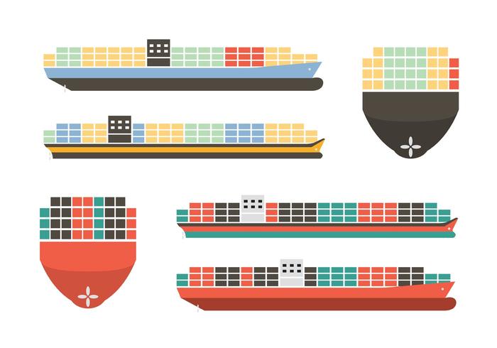 700x490 Colorful Container Ship Vectors
