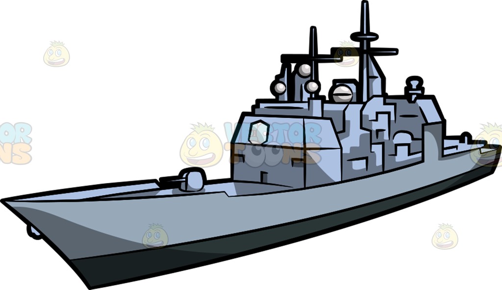 1024x591 A Military Cargo Ship Clipart By Vector Toons