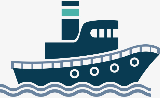 650x400 Flat Steamer, Marine Logistics, Cartoon Cargo Ship, Vector Cargo