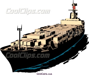 300x253 Cargo Ship Vector Clip Art
