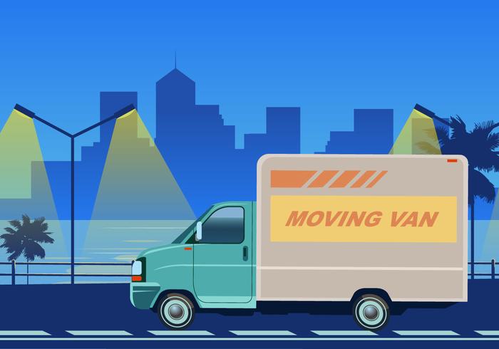 700x490 Moving Van For Transportation Cargo Vector