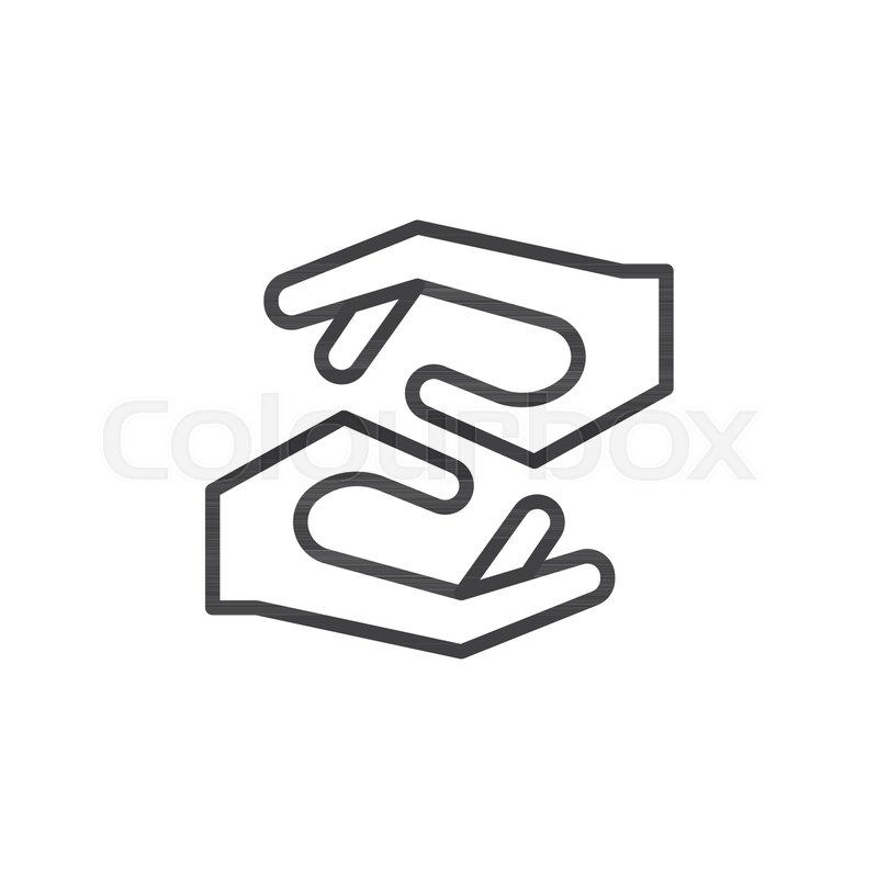 800x800 Caring Hands Line Icon, Outline Vector Sign, Linear Style
