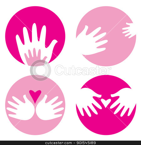450x462 Motherhood, Helpful Hands Icons Isolated On White Stock Vector