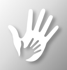 230x240 Set Of Caring Hands. Vector Illustration