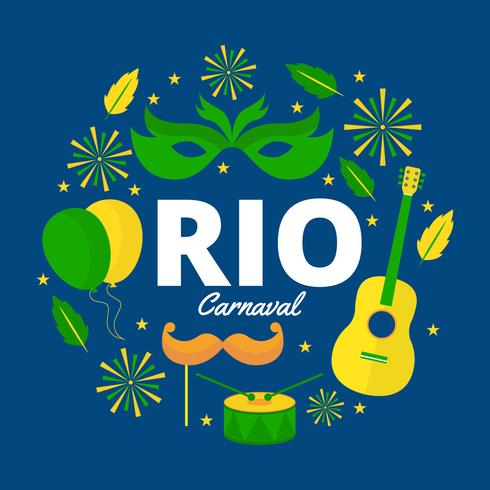 490x490 Free Rio Carnaval Vector Illustration