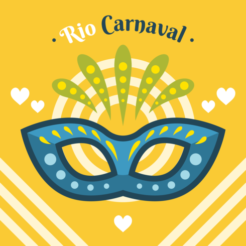 490x490 Rio Carnaval Mask Vector