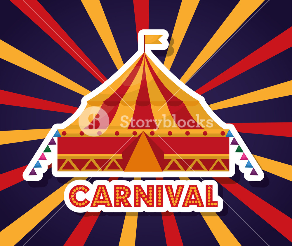 1000x844 Carnival Tent Fair Festival In Starburst Background Vector