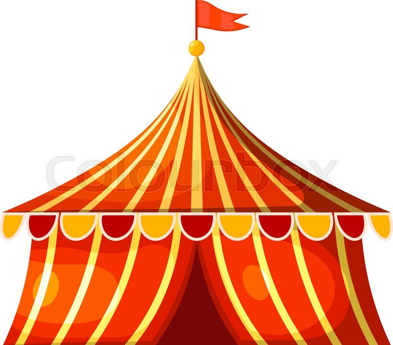800x702 Cartoon Circus Marquee Tent. Vector Illustration Stock Vector