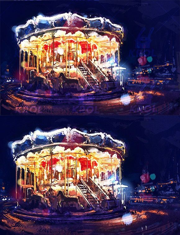580x758 Vintage Carousel (Vector + Rastr) Leisure Design