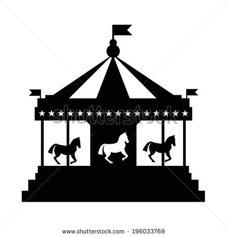 450x470 Vintage Merry Go Round. Carousel Vector Silhouette