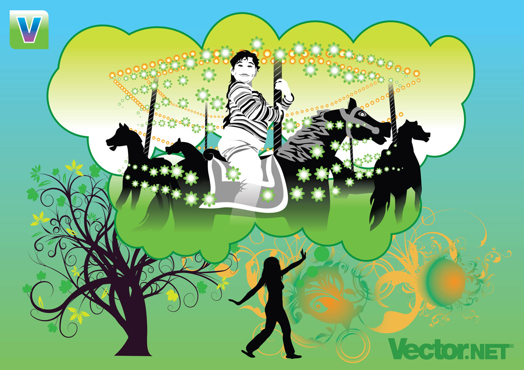1024x724 Carousel Vector Vector Art Amp Graphics