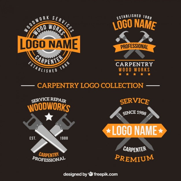 626x626 Pack Of Carpentry Logos Vector Free Download