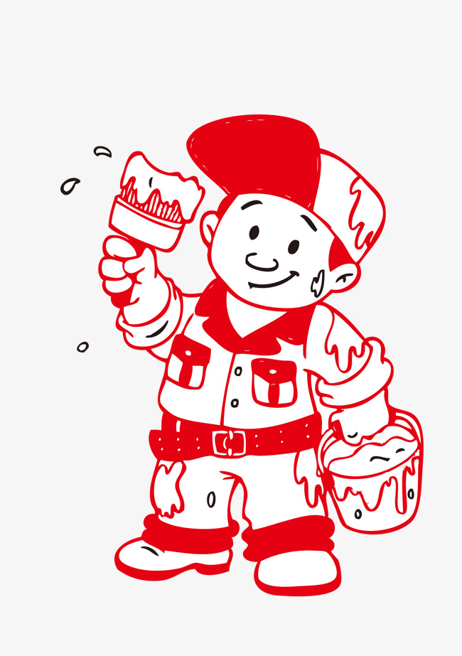 650x923 Vector Cartoon Paint Carpenter Png, Cartoon Vector, Paint Vector