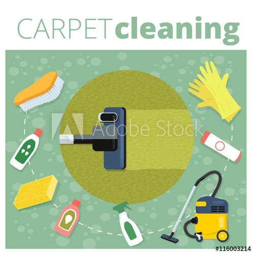 500x500 Carpet Cleaning Service Vector Illustration. Business Concept