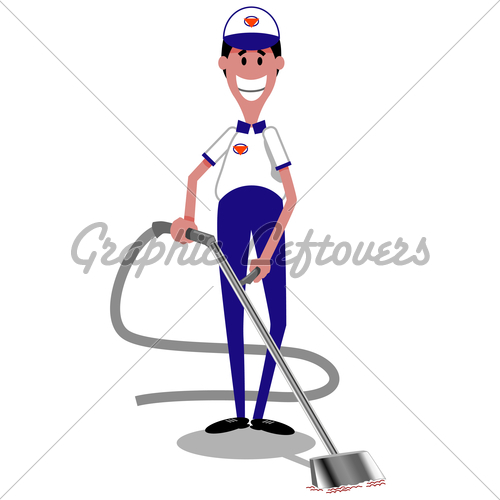 500x500 Carpet Cleaning Cartoon Worker Gl Stock Images
