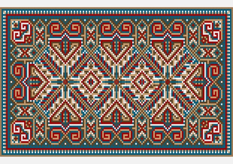 800x566 Design Ethnic Rug In Bright Colors Stock Vector Colourbox