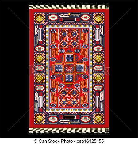 450x470 Illustration Of A Carpet. Isolated Vector On Black... Clipart