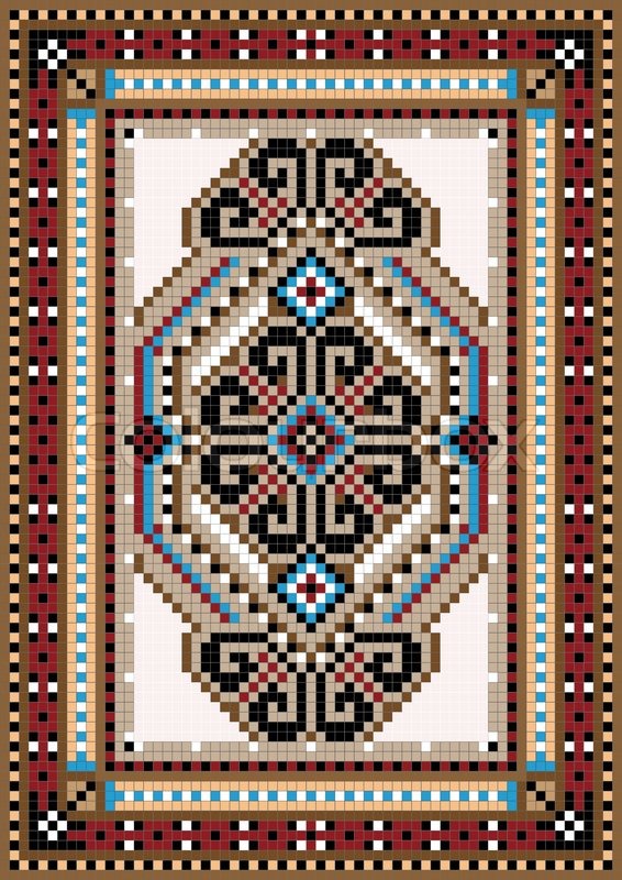 566x800 Oriental Design In The Frame For Carpet Stock Vector Colourbox