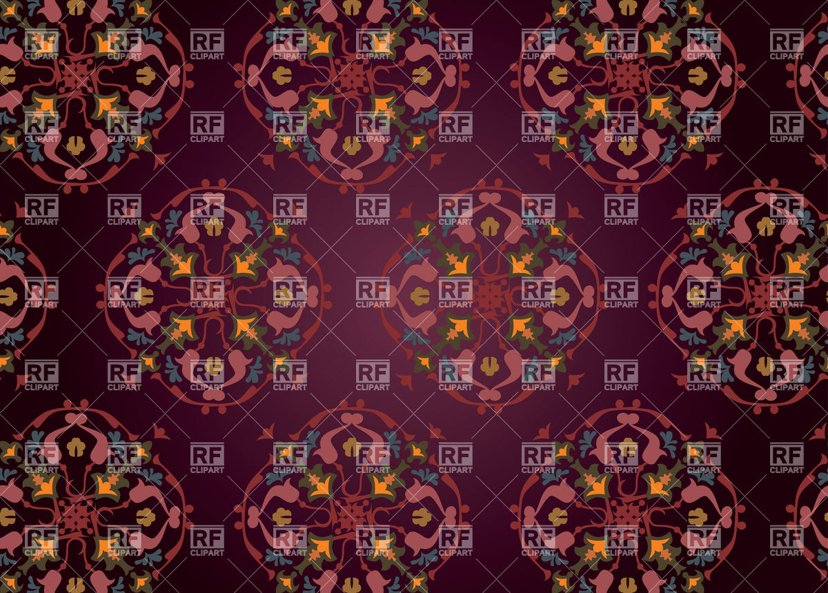 1200x860 Seamless Damask Wallpaper Or Carpet Vector Image Vector Artwork