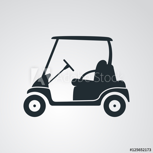 500x500 Icono Plano Carro Golf En Fondo Degradado