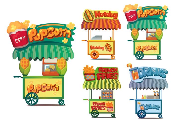 700x490 Free Vector Food Cart Vectors
