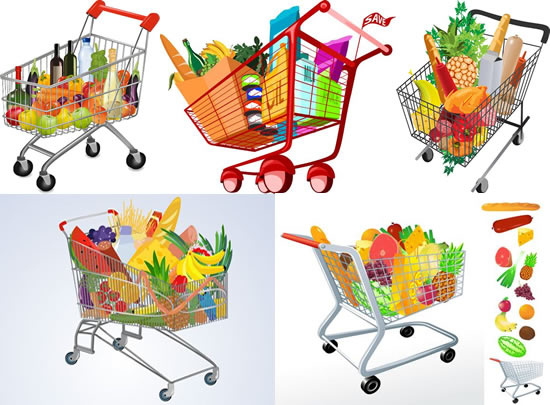 550x405 Supermarket Shopping Cart Vector Free Vector In Encapsulated
