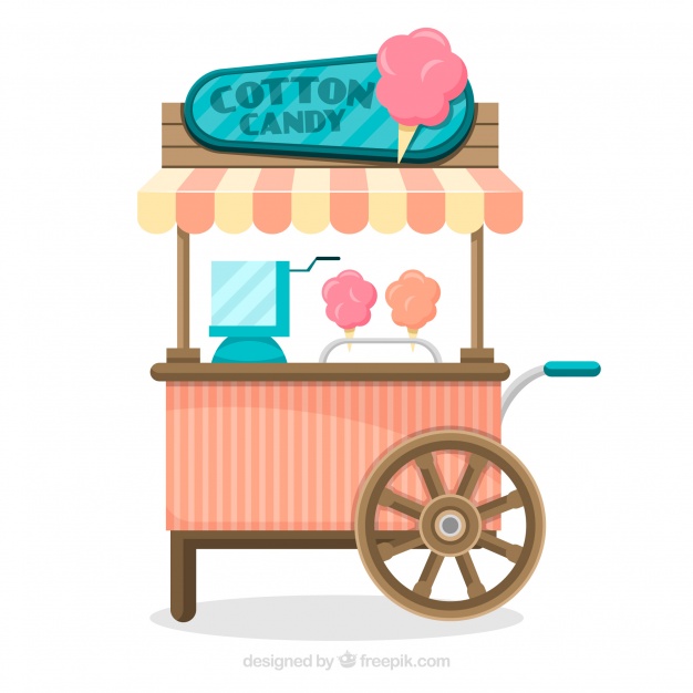 626x626 Vintage Cotton Candy Cart Vector Free Download