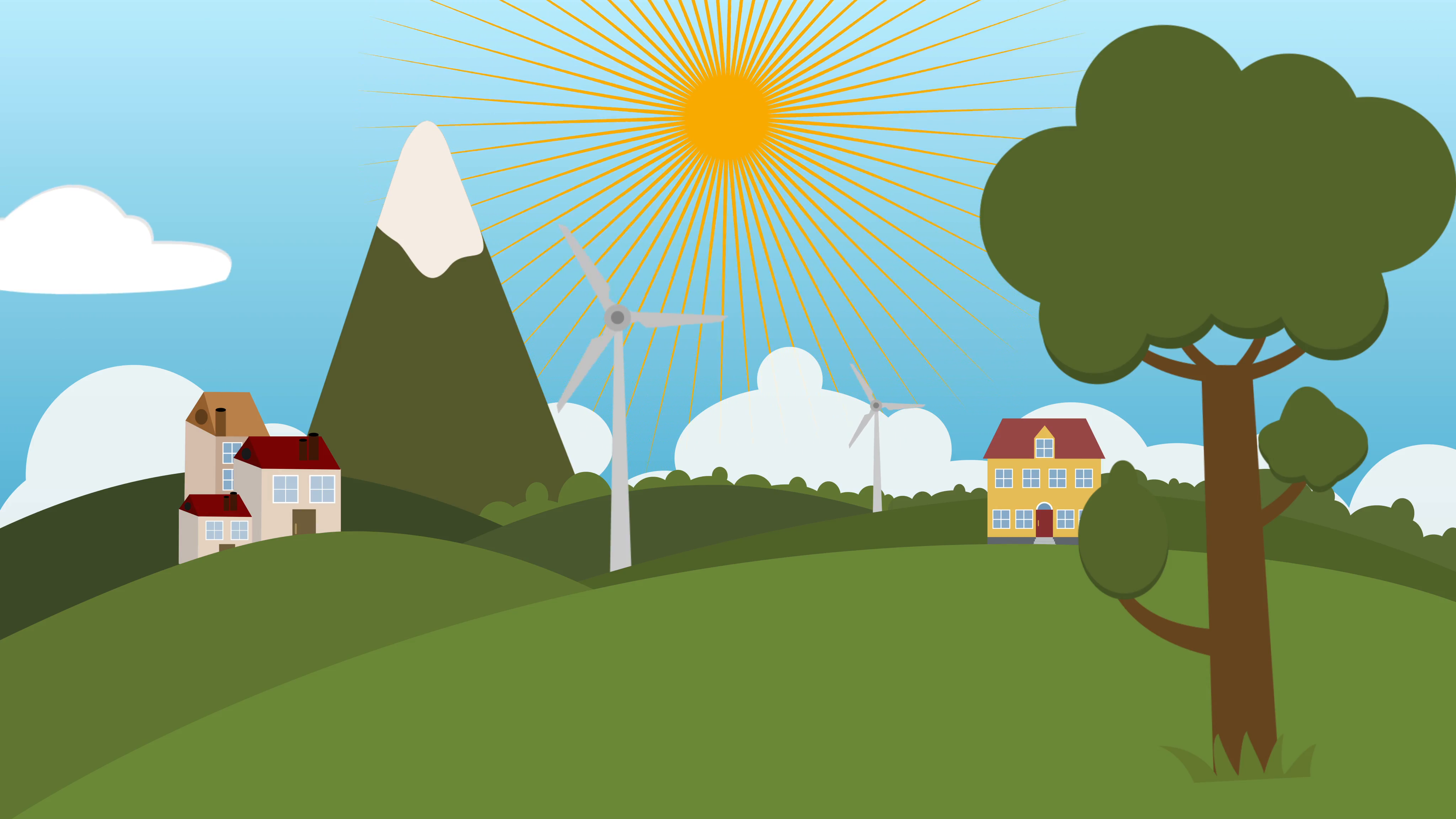 4096x2304 Colorful Cartoon Nature Background With Space For Your Text Or