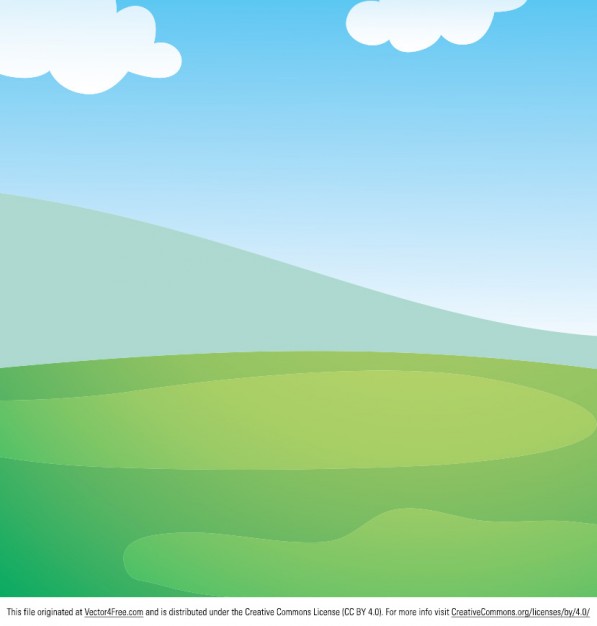 597x626 Spring Landscape Cartoon Background Vector Free Download