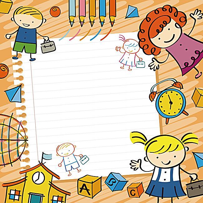 650x650 Vector Cartoon Background Early Childhood Education, Vector
