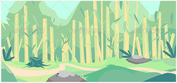 590x276 Vector Forest Cartoon Background By Svenpowell Graphicriver