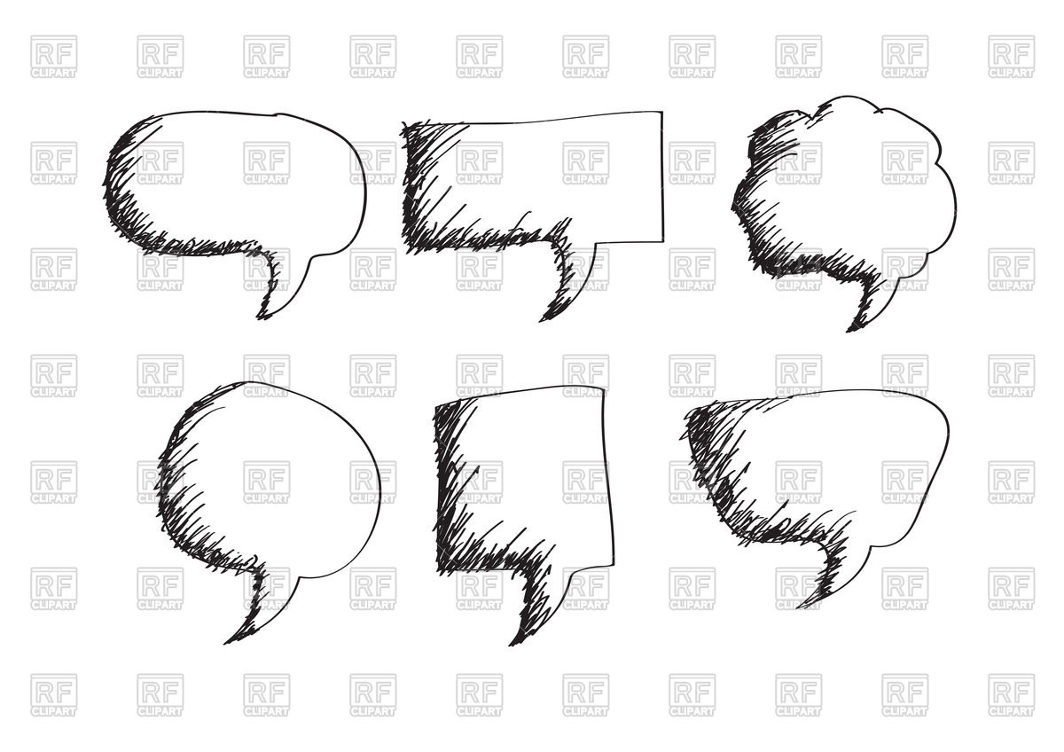 1200x848 Hand Drawn Speech Bubbles Vector Image Vector Artwork Of Design