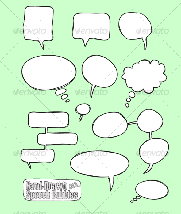 590x700 Comic Hand Drawn Speech Bubbles (Vector) By Tpeterson Graphicriver